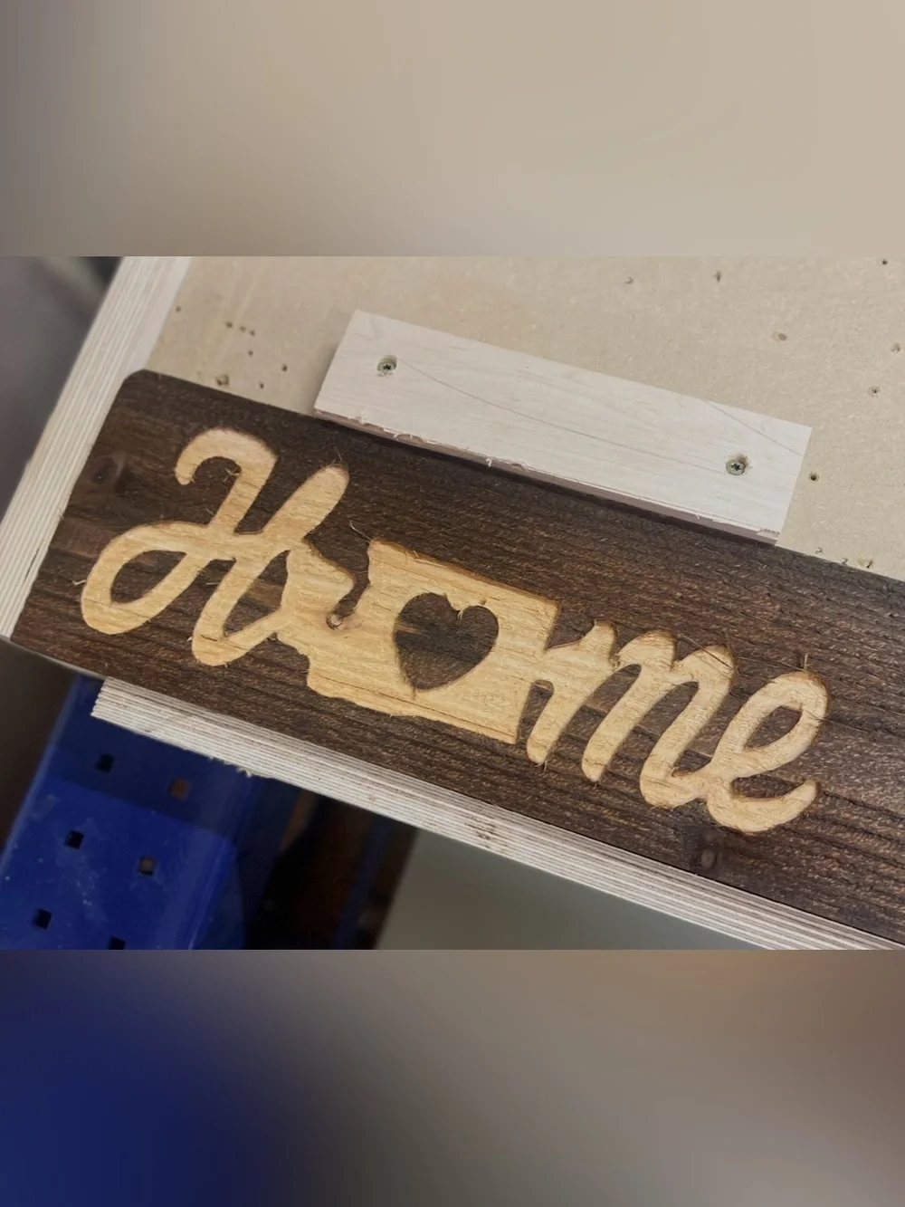 Rustic Carved Wood WA State Love Sign - Brown and Natural